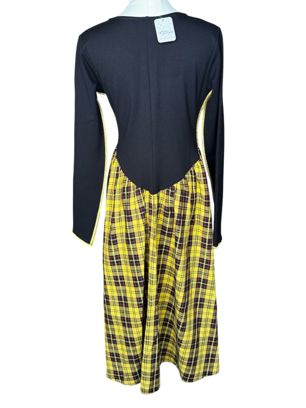 Eliza Faulkner x Free People The Joan Midi Dress in Yellow Plaid Large - Picture 6 of 8